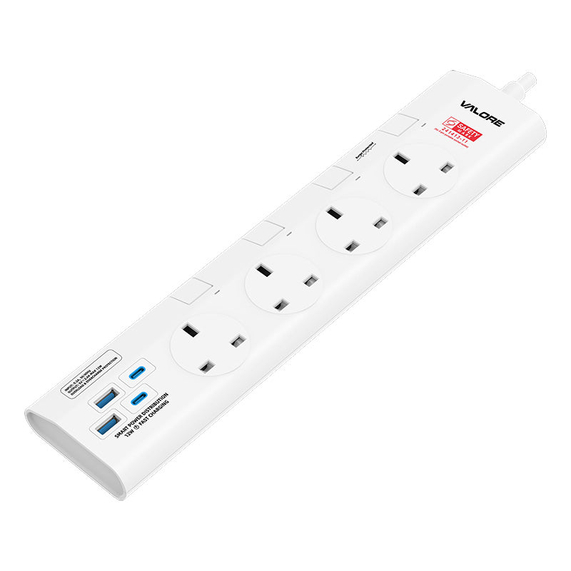 Valore Power Extension Socket 3M (AC-Z43UK2A2C-WH) - White